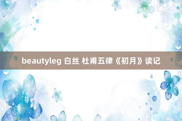 beautyleg 白丝 杜甫五律《初月》读记