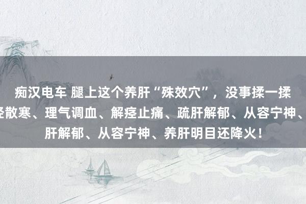 痴汉电车 腿上这个养肝“殊效穴”，没事揉一揉，回阳救逆、温经散寒、理气调血、解痉止痛、疏肝解郁、从容宁神、养肝明目还降火！